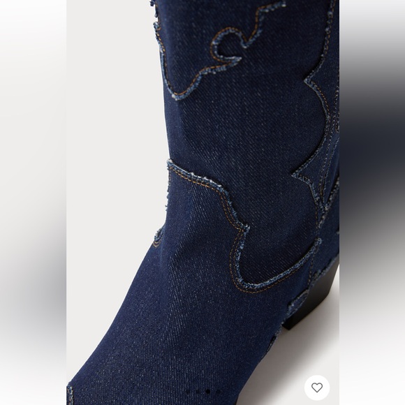 NWT WeWoreWhat denim cowboy boots size 9 - Picture 4 of 7